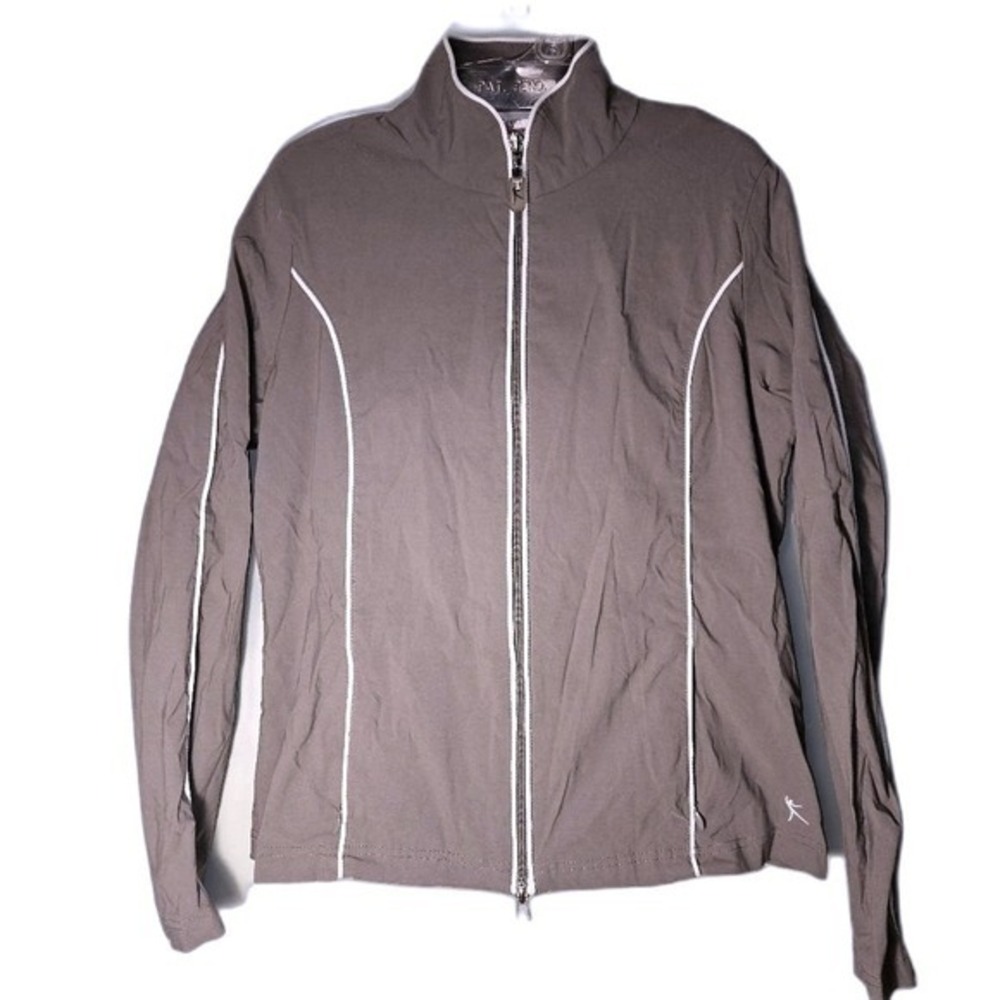 Danskin 2-Way Zippered Taupe/Gray Lightweight Jacket Women's M Active‎ Outerwear